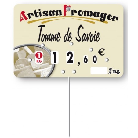 Etiquette : Marius Artisan Fromager à texte - 7x10 cm (avec roulettes & pique inox)disponible à la Maison Pollet de Toulouse