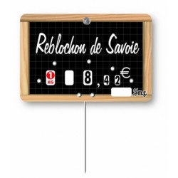 Etiquette : Ecolière Crèmerie à texte - 7x10 cm (avec roulettes & pique inox)disponible à la Maison Pollet de Toulouse