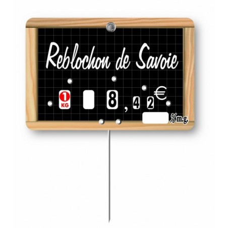 Etiquette : Ecolière Crèmerie à texte - 7x10 cm (avec roulettes & pique inox)disponible à la Maison Pollet de Toulouse