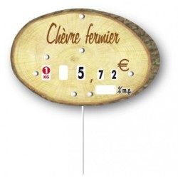 Etiquette : Rondin Crèmerie à texte - 8x12 cm (avec roulettes & pique inox)disponible à la Maison Pollet de Toulouse