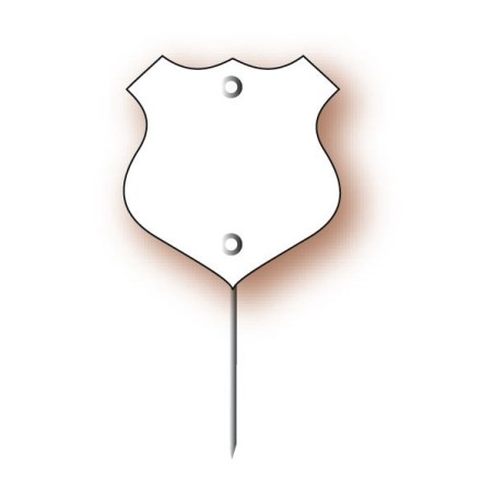 Etiquette : Ecusson blanc - 4x5 cm (pique inox)disponible à la Maison Pollet de Toulouse