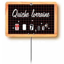Etiquette : Ecolière à texte - 8x12 cm (avec roulettes & pique inox)disponible à la Maison Pollet de Toulouse