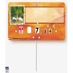 Etiquette : Paprika Basse Cour neutre - 8x12 cm (avec roulettes & pique inox)disponible à la Maison Pollet de Toulouse