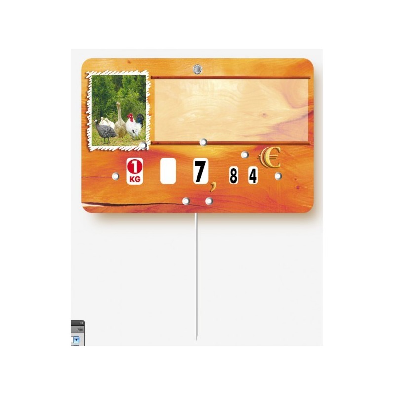 Etiquette : Paprika Basse Cour neutre - 8x12 cm (avec roulettes & pique inox)disponible à la Maison Pollet de Toulouse