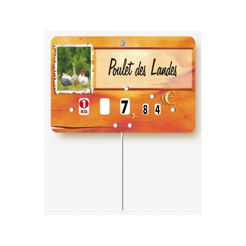 Etiquette : Paprika Basse Cour à texte - 8x12 cm (avec roulettes & pique inox)disponible à la Maison Pollet de Toulouse