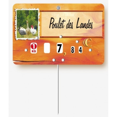 Etiquette : Paprika Basse Cour à texte - 8x12 cm (avec roulettes & pique inox)disponible à la Maison Pollet de Toulouse