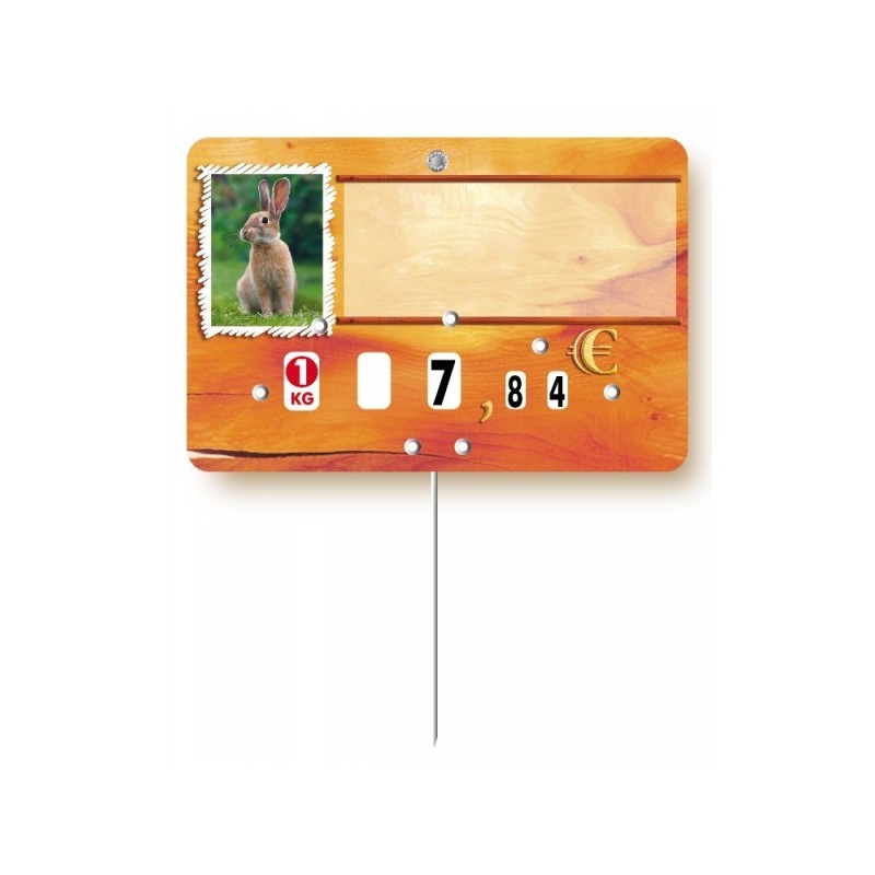 Etiquette : Paprika Lapin neutre - 8x12 cm (avec roulettes & pique inox)disponible à la Maison Pollet de Toulouse
