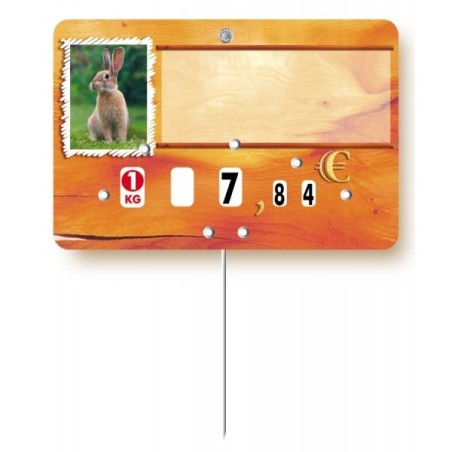 Etiquette : Paprika Lapin neutre - 8x12 cm (avec roulettes & pique inox)disponible à la Maison Pollet de Toulouse