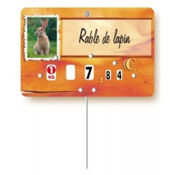 Etiquette : Paprika Lapin à texte - 8x12 cm (avec roulettes & pique inox)disponible à la Maison Pollet de Toulouse