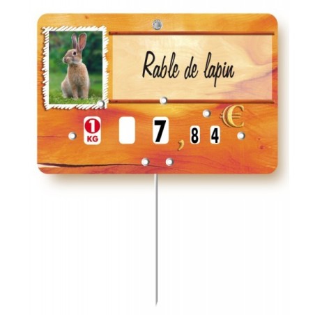 Etiquette : Paprika Lapin à texte - 8x12 cm (avec roulettes & pique inox)disponible à la Maison Pollet de Toulouse