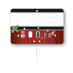 Etiquette : Carmina neutre - 8x12 cm (avec roulettes & pique inox)disponible à la Maison Pollet de Toulouse