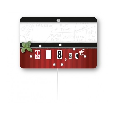 Etiquette : Carmina neutre - 8x12 cm (avec roulettes & pique inox)disponible à la Maison Pollet de Toulouse