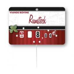 Etiquette : Carmina à texte - 8x12 cm (avec roulettes & pique inox)disponible à la Maison Pollet de Toulouse