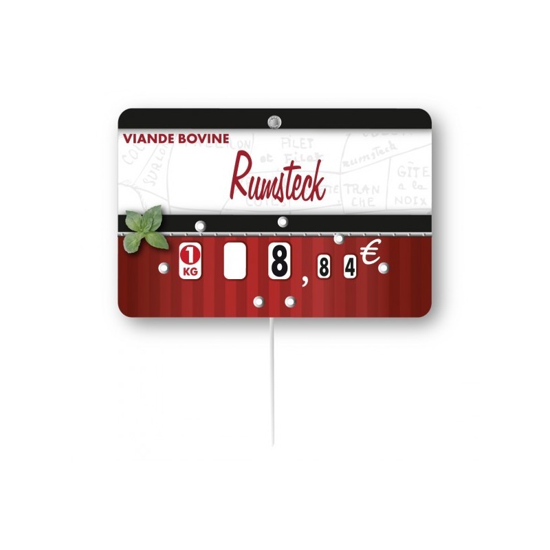 Etiquette : Carmina à texte - 8x12 cm (avec roulettes & pique inox)disponible à la Maison Pollet de Toulouse