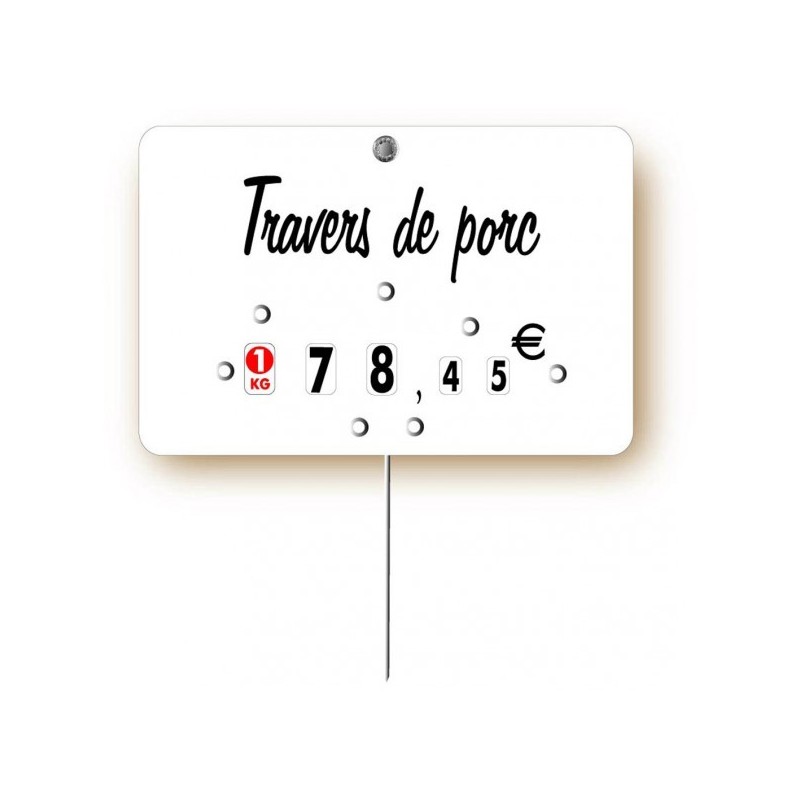 Etiquette : Blanche à texte - 8x12 cm (avec roulettes & pique inox)disponible à la Maison Pollet de Toulouse