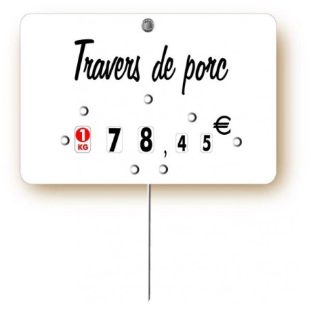 Etiquette : Blanche à texte - 8x12 cm (avec roulettes & pique inox)disponible à la Maison Pollet de Toulouse