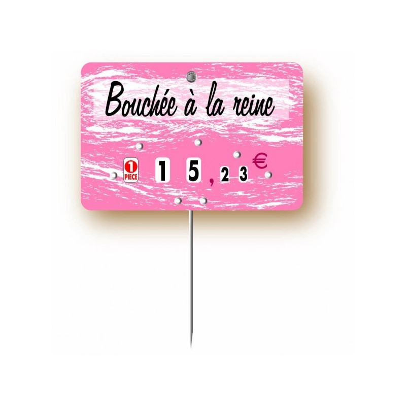 Etiquette : Turbulence rose à texte - 7x10 cm (avec roulettes & pique inox)disponible à la Maison Pollet de Toulouse