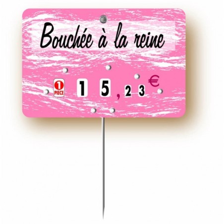 Etiquette : Turbulence rose à texte - 7x10 cm (avec roulettes & pique inox)disponible à la Maison Pollet de Toulouse