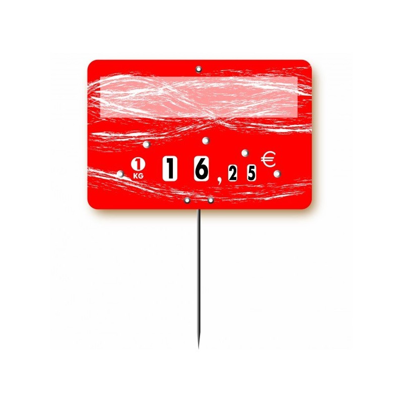 Etiquette : Turbulence rouge neutre - 8x12 cm (avec roulettes & pique inox)disponible à la Maison Pollet de Toulouse