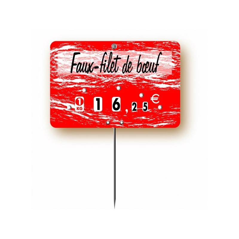 Etiquette : Turbulence rouge à texte - 8x12 cm (avec roulettes & pique inox)disponible à la Maison Pollet de Toulouse