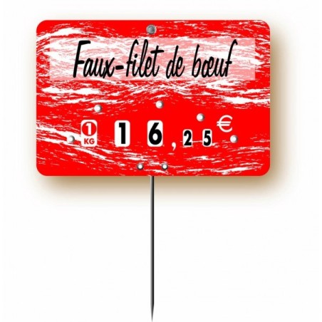 Etiquette : Turbulence rouge à texte - 8x12 cm (avec roulettes & pique inox)disponible à la Maison Pollet de Toulouse