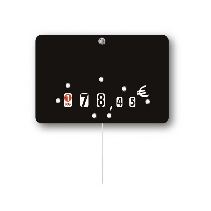 Etiquette : Noire neutre - 8x12 cm (avec roulettes & pique inox)disponible à la Maison Pollet de Toulouse