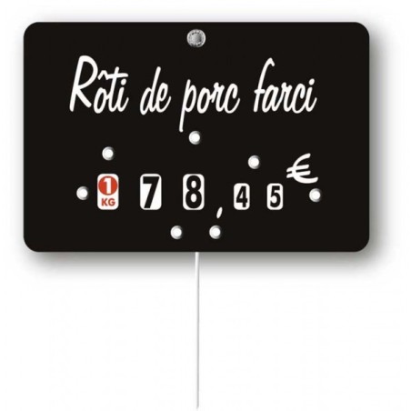 Etiquette : Noire à texte - 7x10 cm (avec roulettes & pique inox)disponible à la Maison Pollet de Toulouse