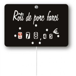 Etiquette : Noire à texte - 8x12 cm (avec roulettes & pique inox)disponible à la Maison Pollet de Toulouse