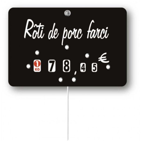 Etiquette : Noire à texte - 8x12 cm (avec roulettes & pique inox)disponible à la Maison Pollet de Toulouse