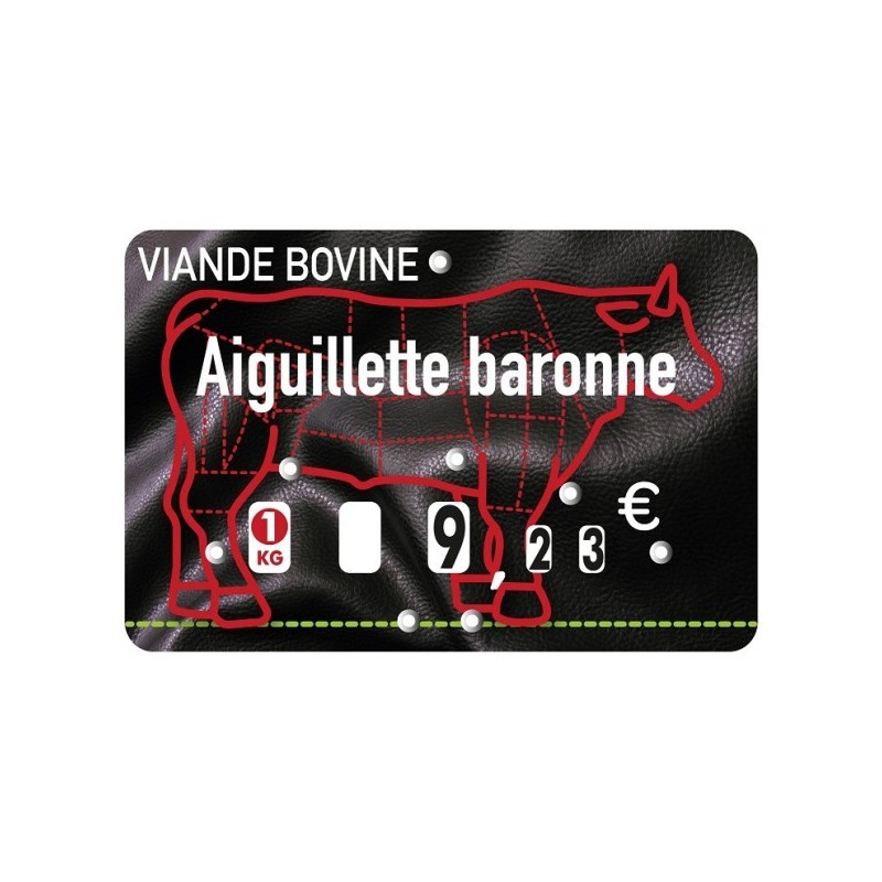 Etiquette : Presto Viande Bovine à texte - 8x12 cm (avec roulettes & pique inox)disponible à la Maison Pollet de Toulouse