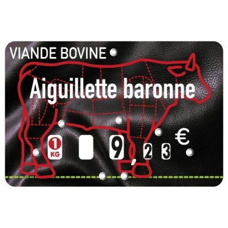 Etiquette : Presto Viande Bovine à texte - 8x12 cm (avec roulettes & pique inox)disponible à la Maison Pollet de Toulouse
