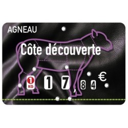 Etiquette : Presto Agneau à texte - 8x12 cm (avec roulettes & pique inox)disponible à la Maison Pollet de Toulouse