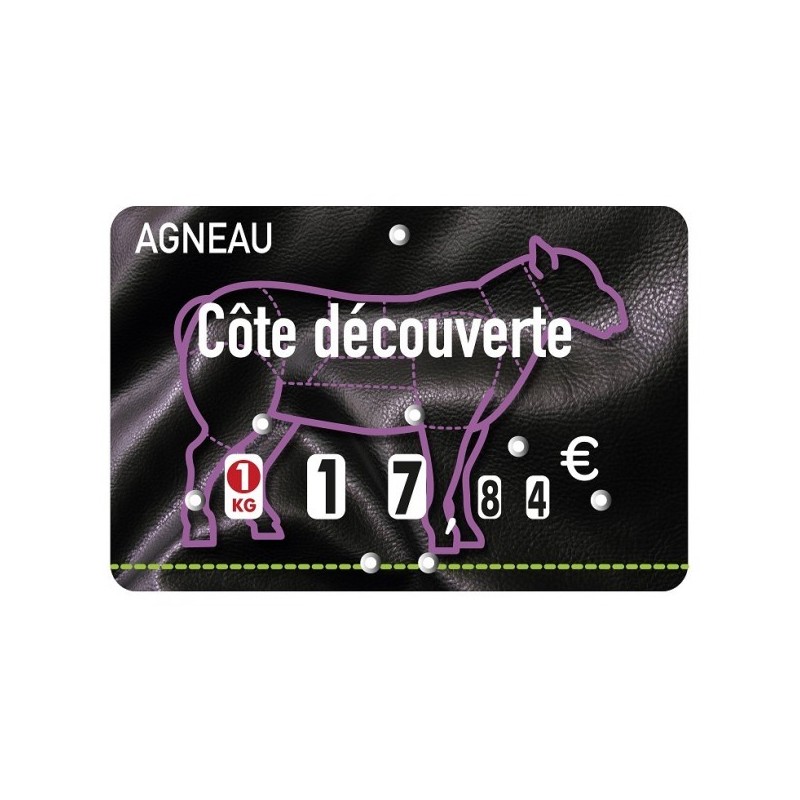 Etiquette : Presto Agneau à texte - 8x12 cm (avec roulettes & pique inox)disponible à la Maison Pollet de Toulouse