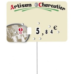 Etiquette : Marius Artisan Charcutier neutre - 7x10 cm (avec roulettes & pique inox)disponible à la Maison Pollet de Toulouse