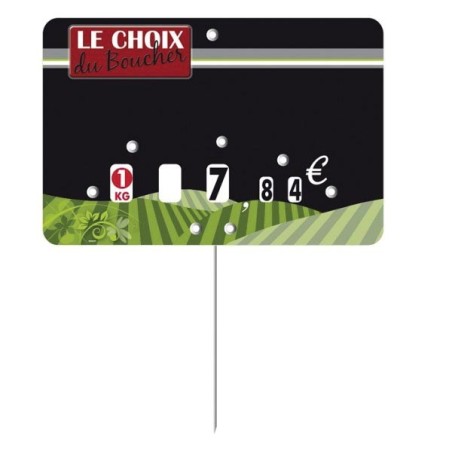 Etiquette : Le Choix du Boucher neutre - 8x12 cm (avec roulettes & pique inox)disponible à la Maison Pollet de Toulouse