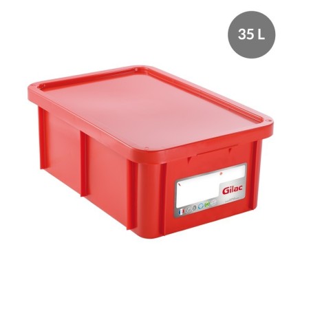 Bac & Couvercle HACCP PEHD Rouge 35 L - 600x400x230 mm (Gilac)disponible à la Maison Pollet de Toulouse