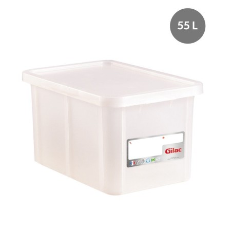 Bac & Couvercle HACCP PEHD Blanc 55 L - 600x400x334 mm (Gilac)disponible à la Maison Pollet de Toulouse