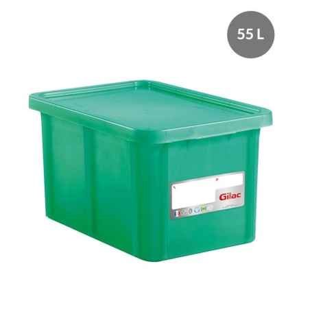Bac & Couvercle HACCP PEHD Vert 55 L - 600x400x334 mm (Gilac)disponible à la Maison Pollet de Toulouse