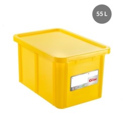 Bac & Couvercle HACCP PEHD Jaune 55 L - 600x400x334 mm (Gilac)disponible à la Maison Pollet de Toulouse
