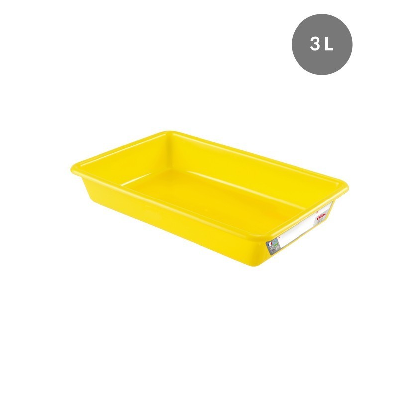 Bac Plat PEHD HACCP Jaune 3 L - 347x230x70 mm (Gilac)disponible à la Maison Pollet de Toulouse