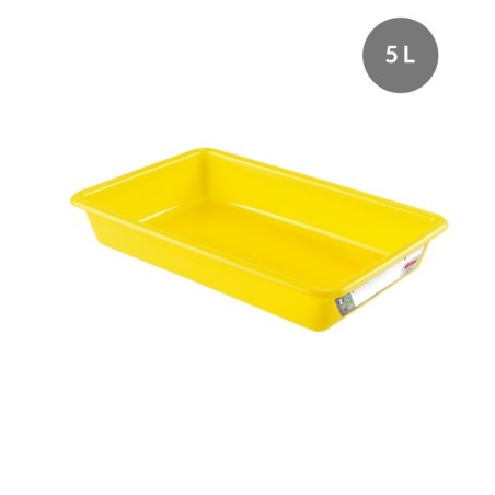 Bac Plat PEHD HACCP Jaune 5 L - 437x285x75 mm (Gilac)disponible à la Maison Pollet de Toulouse