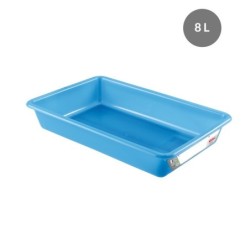 Bac Plat PEHD HACCP Bleu 8 L - 485x335x75 mm (Gilac)disponible à la Maison Pollet de Toulouse