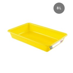 Bac Plat PEHD HACCP Jaune 8 L - 485x335x75 mm (Gilac)disponible à la Maison Pollet de Toulouse