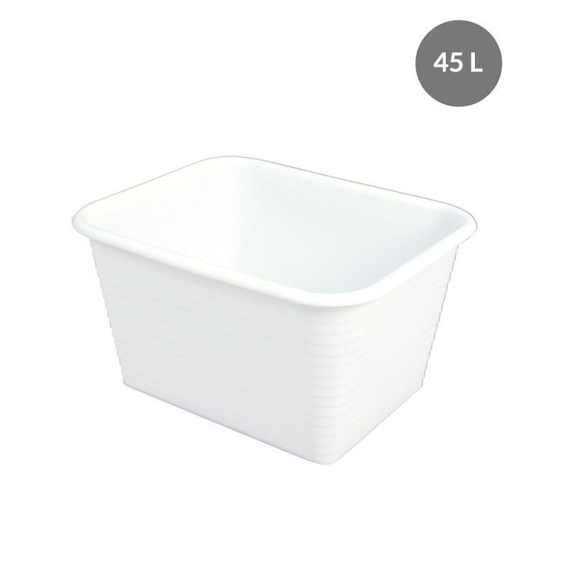 Bac Rectangulaire PEBD Blanc 45 L - 550x445x305 mm (Gilac)disponible à la Maison Pollet de Toulouse