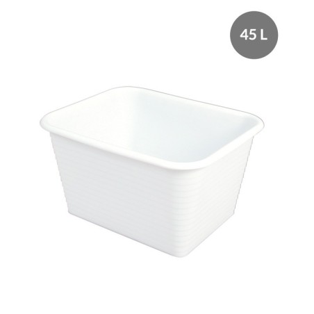 Bac Rectangulaire PEBD Blanc 45 L - 550x445x305 mm (Gilac)disponible à la Maison Pollet de Toulouse