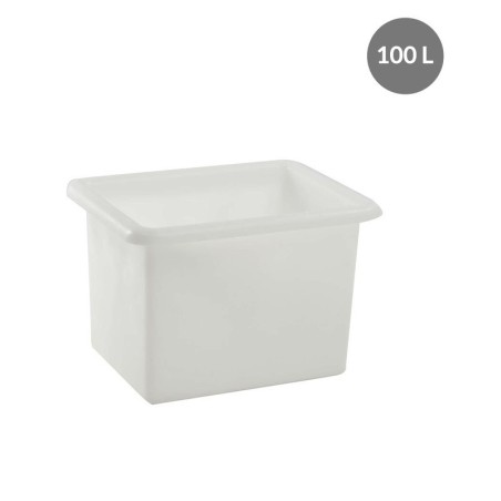 Bac Rectangulaire PEBD Blanc 100 L - 690x525x485 mm (Gilac)disponible à la Maison Pollet de Toulouse
