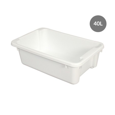 Bac Renforcé PEHD Blanc 40 L - 665x420x210 mm (Gilac)disponible à la Maison Pollet de Toulouse