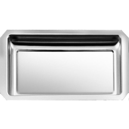 Plat Inox 350x180x30 mm - Vitrine Inox 18/10 (pans coupés)disponible à la Maison Pollet de Toulouse