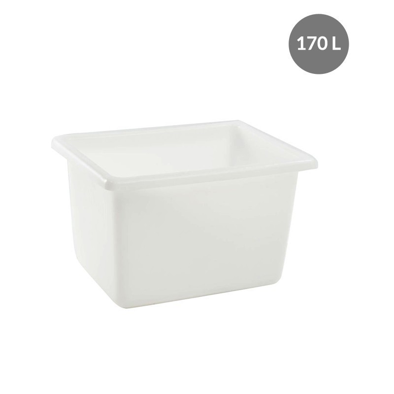 Bac Rectangulaire PEBD Blanc 170 L - 825x640x505 mm (Gilac)disponible à la Maison Pollet de Toulouse