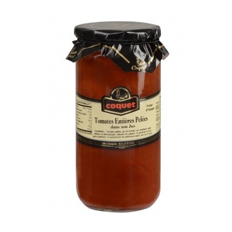 Tomates pelées - 72 cl (Coquet)disponible à la Maison Pollet de Toulouse